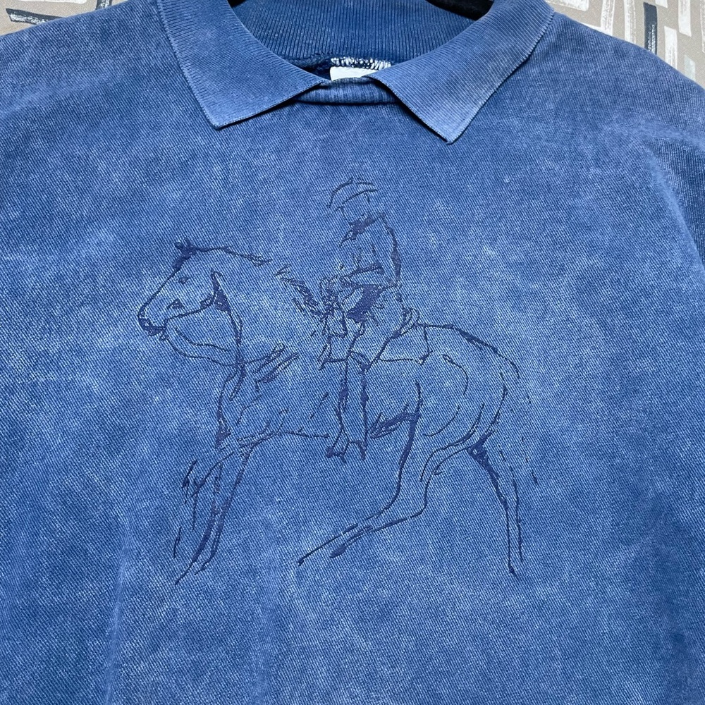 WEK Enterprises Classic Blue Polo Shirt with Horse Embroidery - Picture 2 of 7